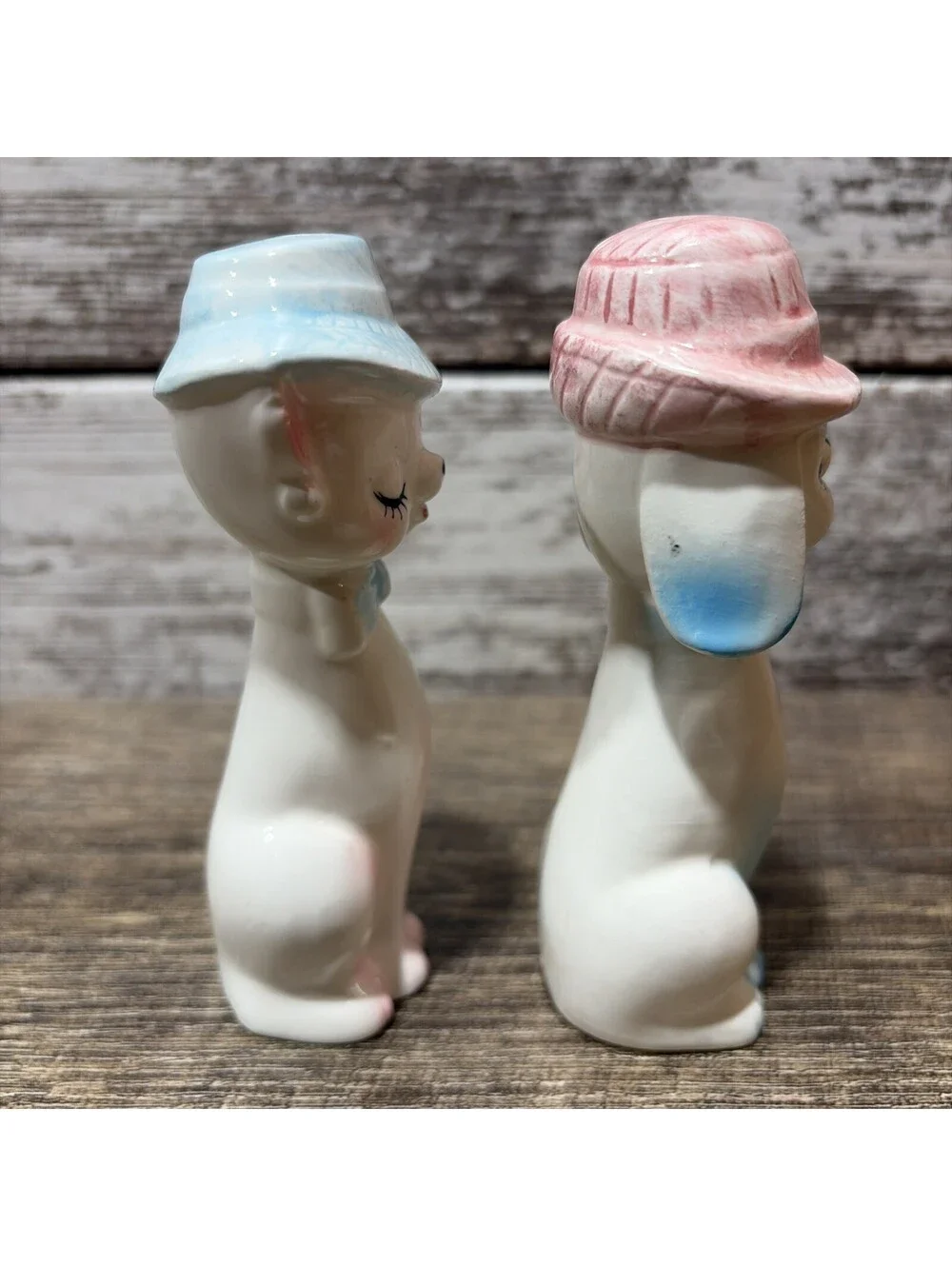 Vintage Anthropomorphic Salt and Pepper Shakers Long Necked Cat And Dog